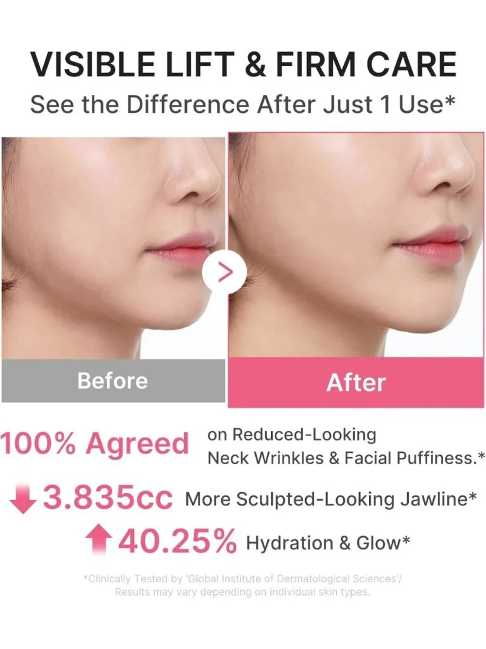 Firming Neck Wrinkle Cream with Gua Sha Massager | Contour & Smooth Fine Lines